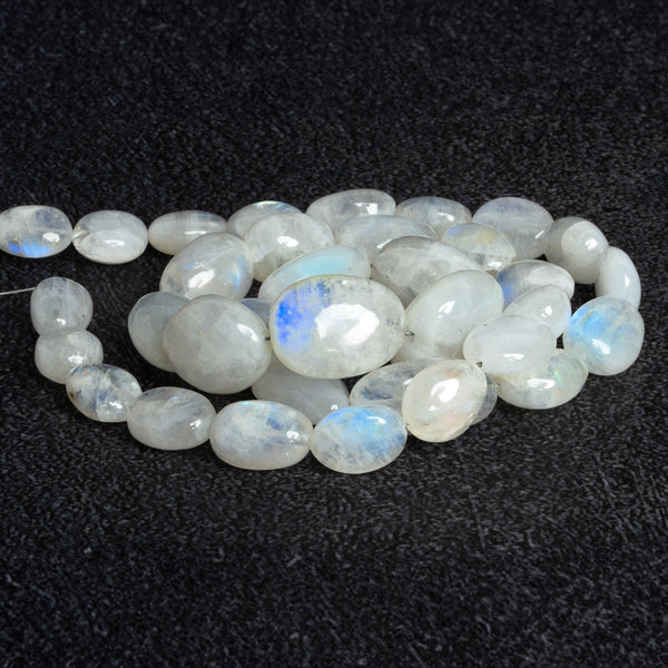18x13mm Rainbow Moonstone Plain Nuggets 18 inch 30 beads