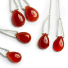 18x13mm Red Chalcedony Pear Focals Set of 2 Beads - The Bead Traders