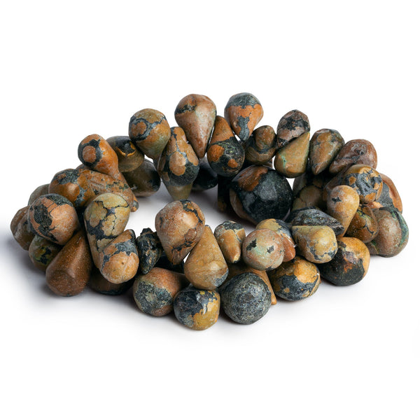 18x13mm Turquoise Teardrops 14 inch 53 beads