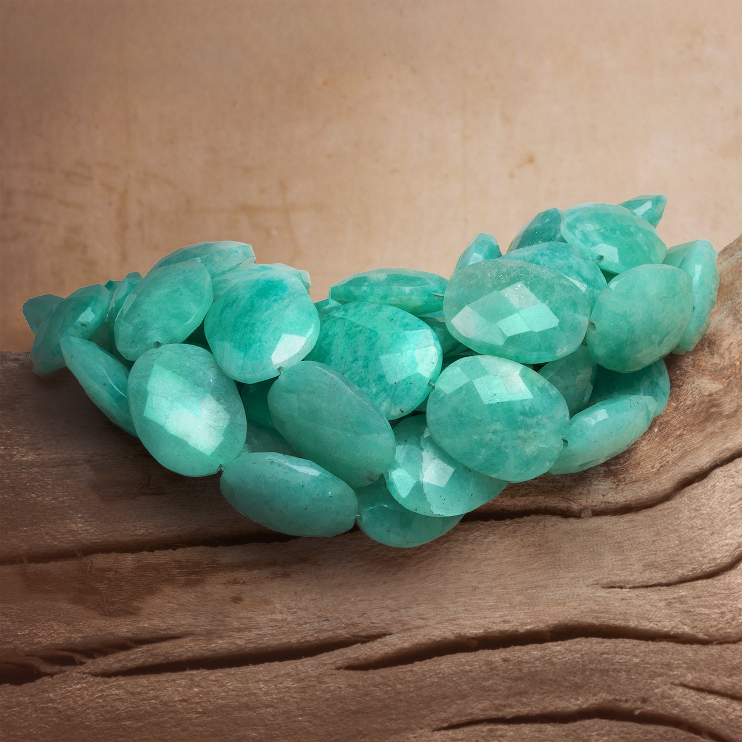 18x14mm Amazonite Faceted Nuggets 16 inch 22 beads - The Bead Traders
