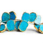 18x14mm Gold Leafed Howlitw Top - Drilled Slices 9 inch 11 beads - The Bead Traders