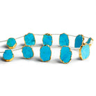 18x14mm Gold Leafed Howlitw Top - Drilled Slices 9 inch 11 beads - The Bead Traders