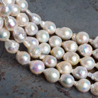 18x14mm Off White 2.5mm Large Hole Ultra Baroque Pearls 7.5 inch 12 beads - The Bead Traders