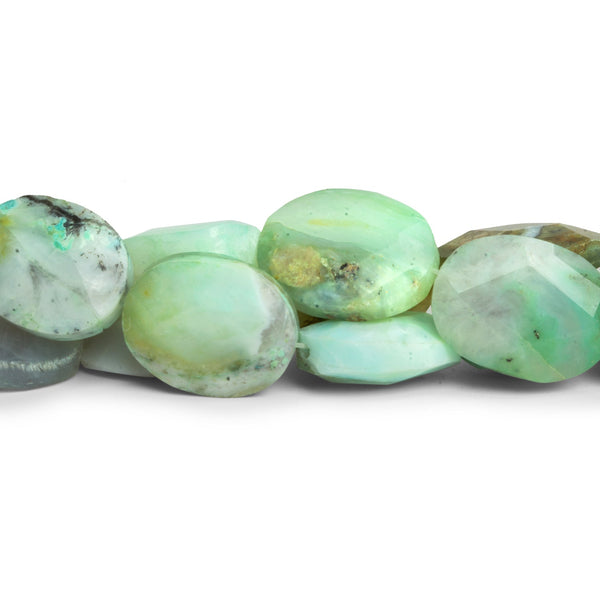 18x16mm Blue Peruvian Opal Faceted Ovals 16 inch 19 beads