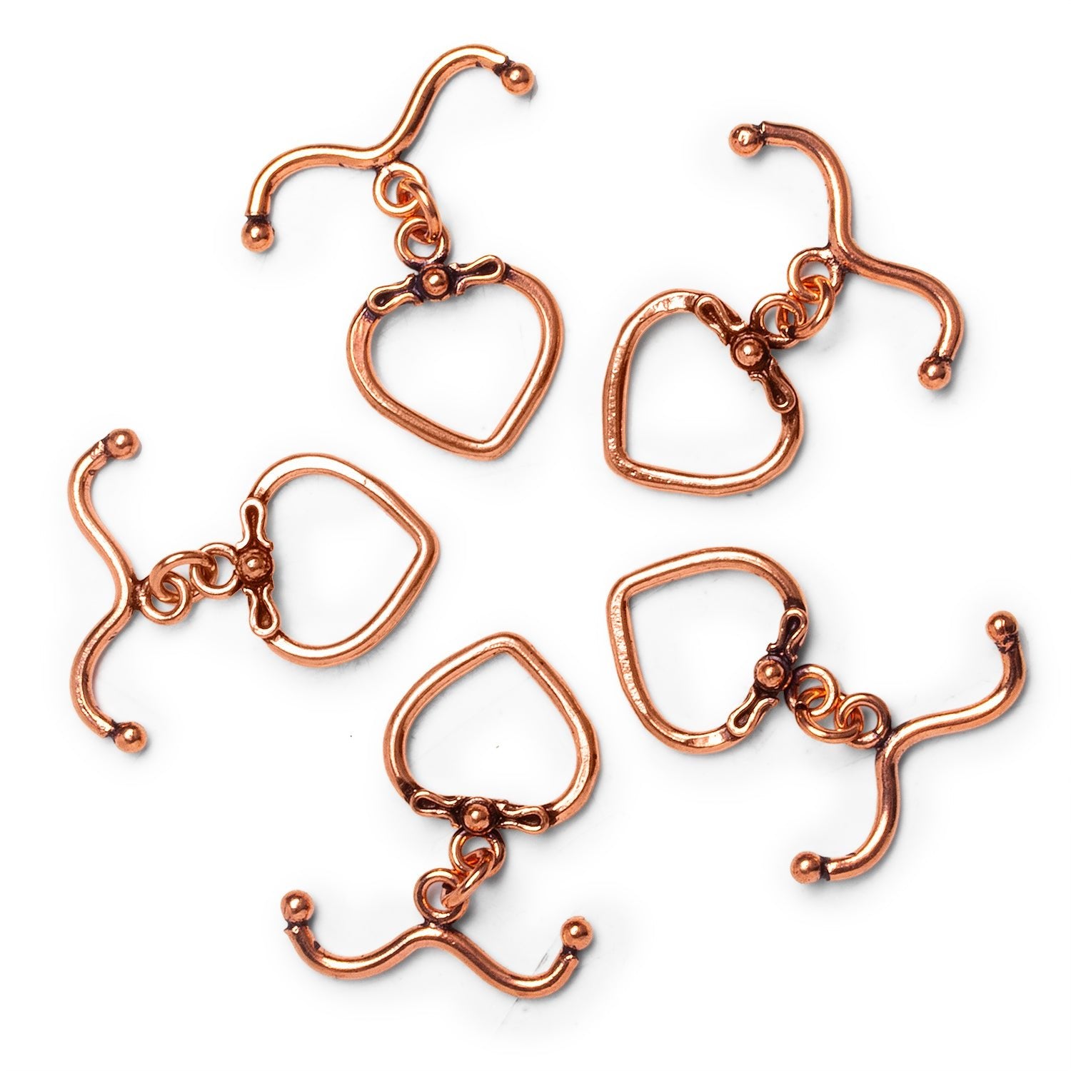 18x17mm Copper Heart Toggle 1 Bead - The Bead Traders