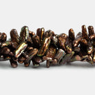 18x7mm Bronze Biwa Pearls 16 inch 64 beads - The Bead Traders