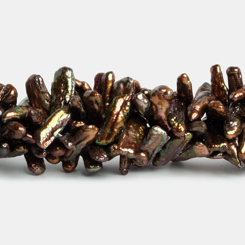 18x7mm Bronze Biwa Pearls 16 inch 64 beads - The Bead Traders