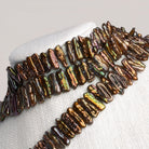 18x7mm Bronze Biwa Pearls 16 inch 64 beads - The Bead Traders