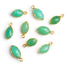 18x9mm Gold Leafed Chrysoprase Marquise Pendant 1 Bead - The Bead Traders
