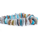 18x9mm Multi Gemstone Long Chips 7.5 inch 51 beads - The Bead Traders