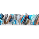 18x9mm Multi Gemstone Long Chips 7.5 inch 51 beads - The Bead Traders