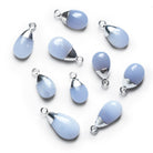18x9mm Silver Leafed Natural Chalcedony Pear Pendant 1 Bead - The Bead Traders