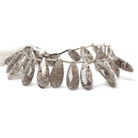 19 - 20mm Moss Quartz Faceted Pears 8 inch 23 beads - The Bead Traders