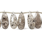 19 - 20mm Moss Quartz Faceted Pears 8 inch 23 beads - The Bead Traders