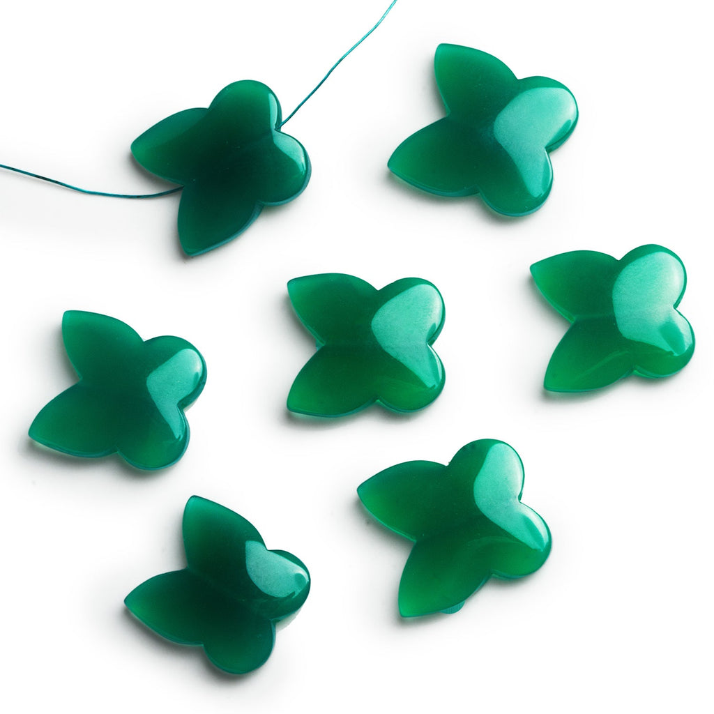 19mm Green Onyx Butterfly Focal 1 Bead - The Bead Traders