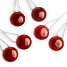 19mm Red Chalcedony Coin Focals Set of 2 Beads - The Bead Traders