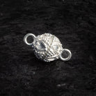 19x10mm Silver Plated Copper Miligrain Pear Magnetic Clasp 1 Bead - The Bead Traders