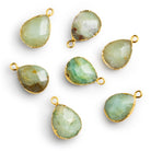 19x12mm Gold Leafed Blue Peruvian Opal Pear Pendant 1 Bead - The Bead Traders
