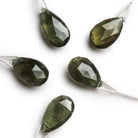 19x12mm Moss Aquamarine Faceted Pear Focal 1 Bead - The Bead Traders