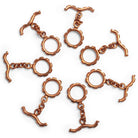 19x13mm Copper Circle Ridge Toggle 1 Bead - The Bead Traders