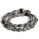 19x13mm Tourmalinated Quartz Plain Nuggets 17 inch 28 beads - The Bead Traders