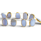 19x14mm Gold Leafed Turkish Chalcedony Top - Drilled Slices 8 inch 11 beads - The Bead Traders