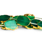 19x15mm Gold Leafed Green Onyx Slices 7 inch 7 beads - The Bead Traders