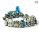 19x15mm K2 Azurite Granite Plain Cushions 8.5 inch 15 beads - The Bead Traders