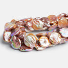 19x16mm Peach Coin Pearls 15 inch 20 beads - The Bead Traders