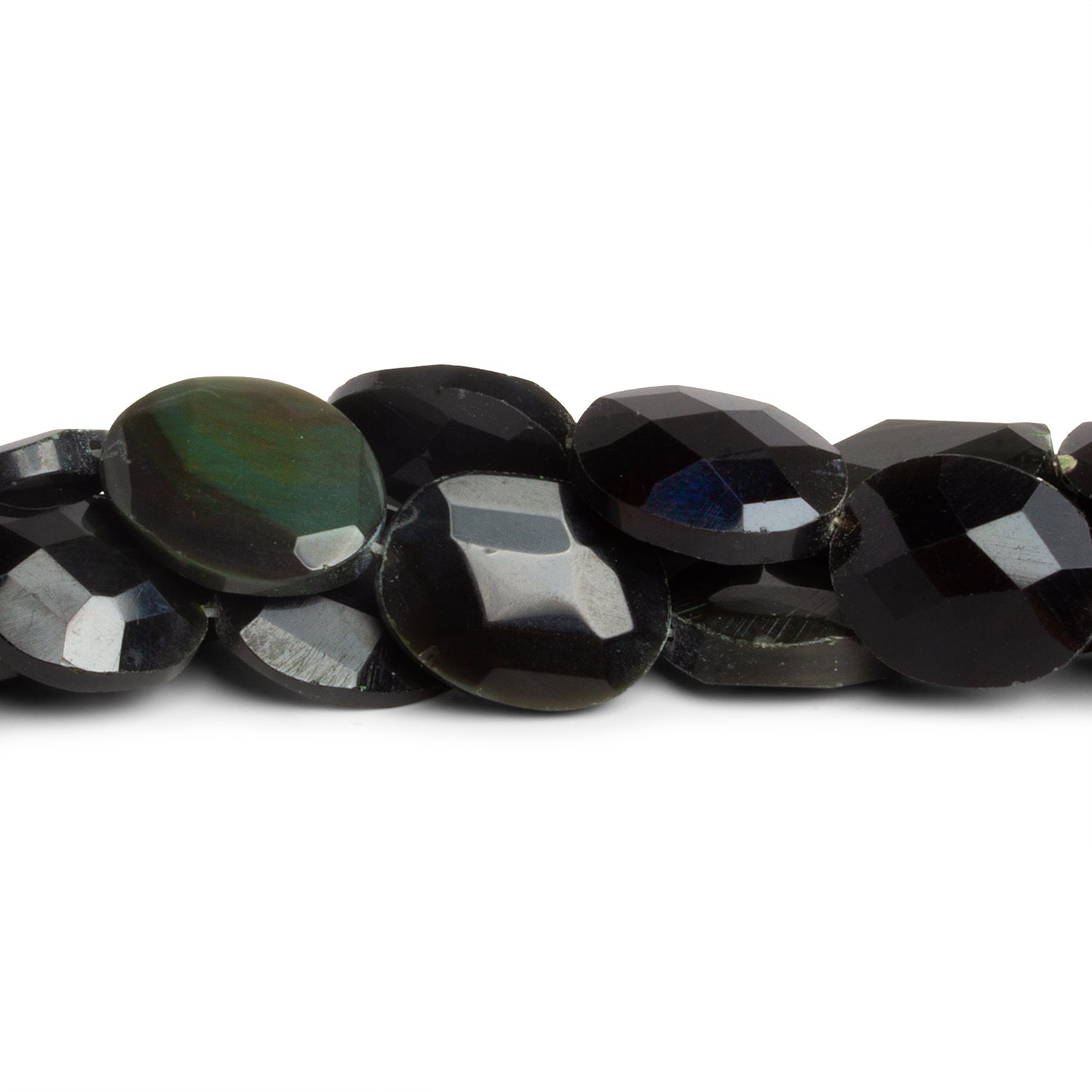 19x16mm Rainbow Obsidian Faceted Ovals 16 inch 20 beads - The Bead Traders