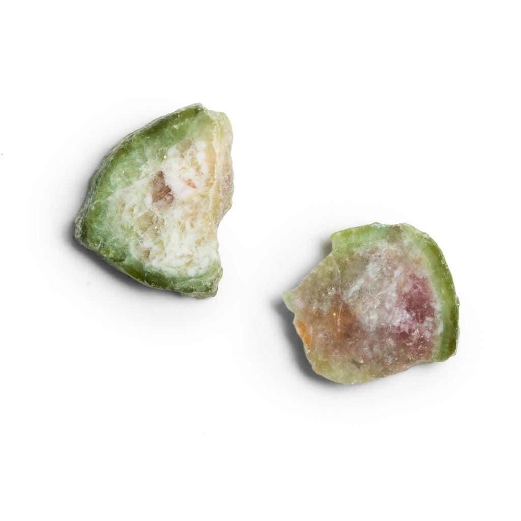 19x16mm Watermelon Tourmaline Slice Beads - Set of 2 - The Bead Traders