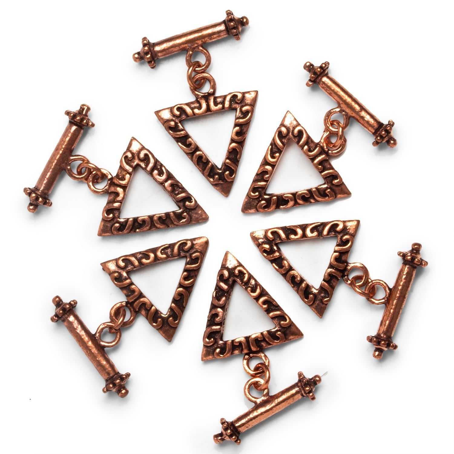 19x17mm Copper Triangle Toggle 1 Bead - The Bead Traders