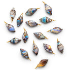19x8mm Mosaic Australian Opal Wire-Wrapped Marquise Pendant 1 Bead - The Bead Traders