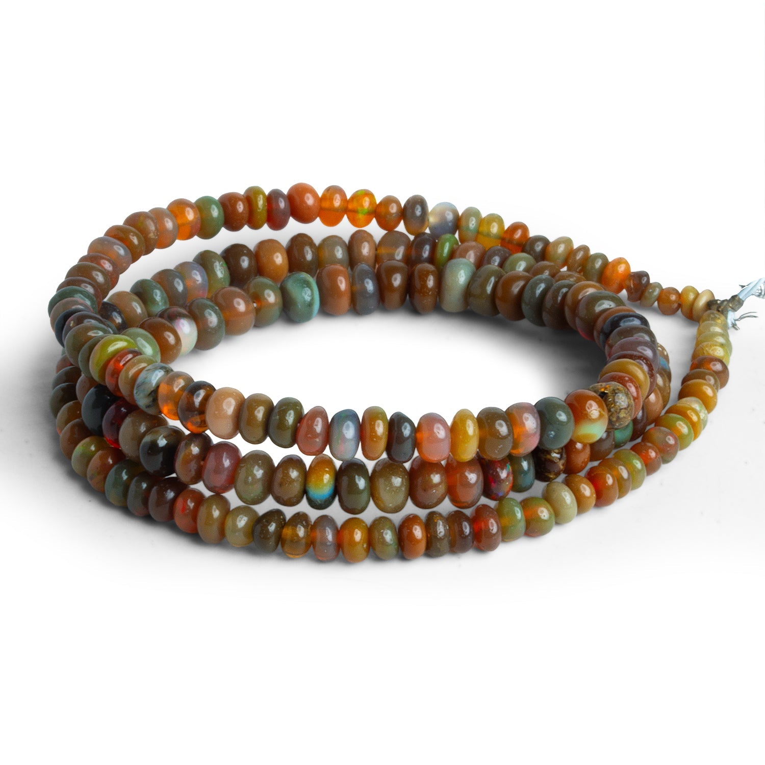 2 - 4.5mm Ethiopian Opal Plain Rondelles 16 inch 175 beads - The Bead Traders