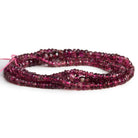 2 - 5mm Rubelite Tourmaline Faceted Rondelles 19 inch 300 beads - The Bead Traders