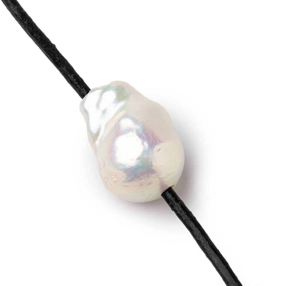 20-25mm Off White Ultra Baroque Large Hole Freshwater Pearl Focal 1pc - The Bead Traders