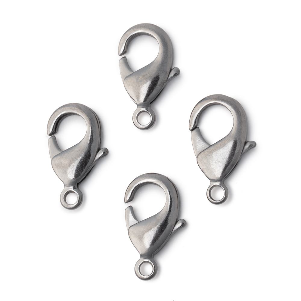 20mm Black Gold plated Shiny Lobster Clasp Set of 4 - The Bead Traders