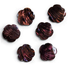 20mm Burgundy Mother of Pearl Flower Focals 2 Beads - The Bead Traders