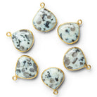 20mm Gold Leafed Jelly Jasper Heart Pendant 1 Bead - The Bead Traders