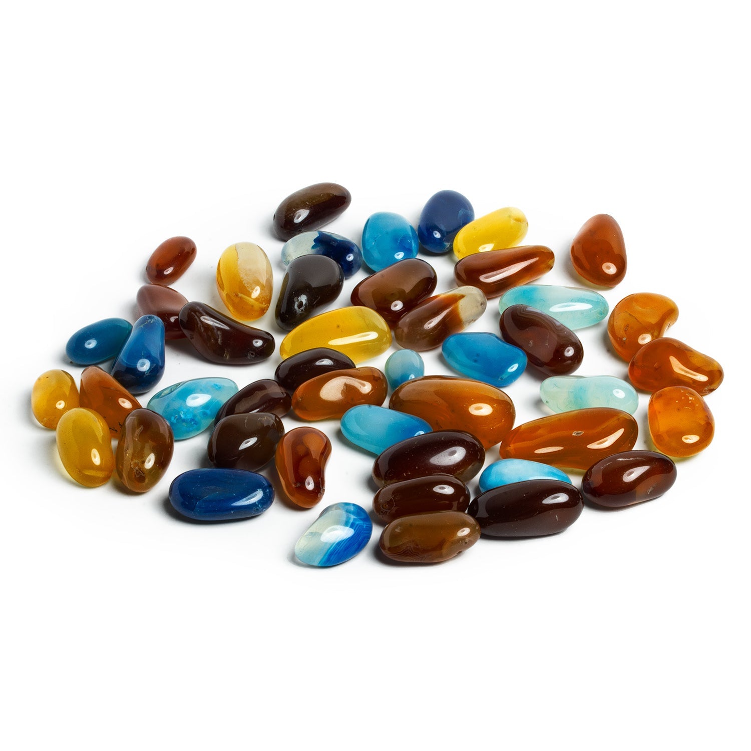 20x10mm Multi Color Chalcedony Plain Nuggets 47 beads - The Bead Traders