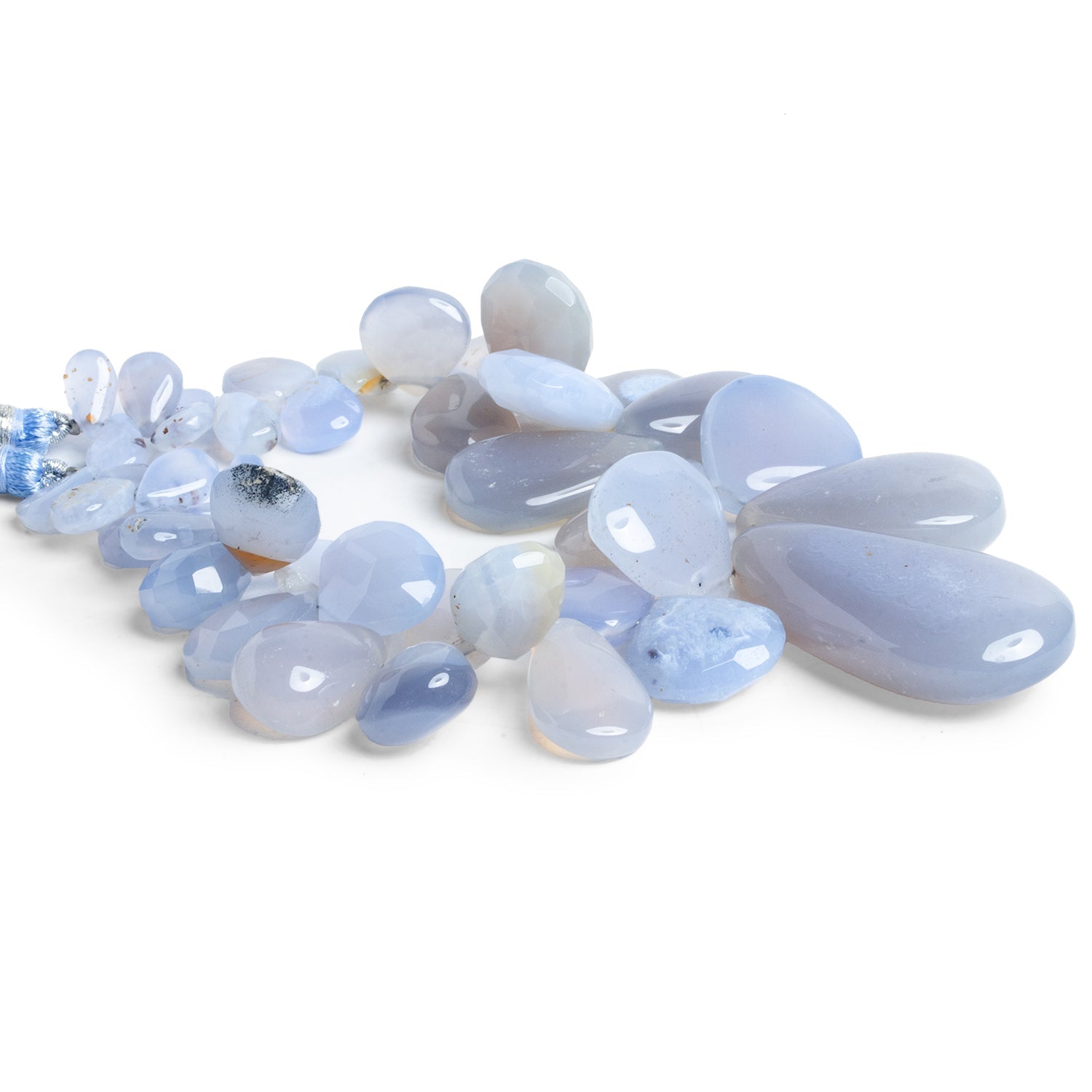 20x10mm Turkish Natural Chalcedony Hearts & Pears 8 inch 42 beads - The Bead Traders