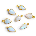 20x11mm Gold Leafed Rainbow Moonstone Shield Pendant 1 Bead - The Bead Traders