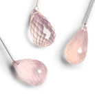 20x12mm Rose Quartz Faceted Teardrop Focal 1 Bead - The Bead Traders