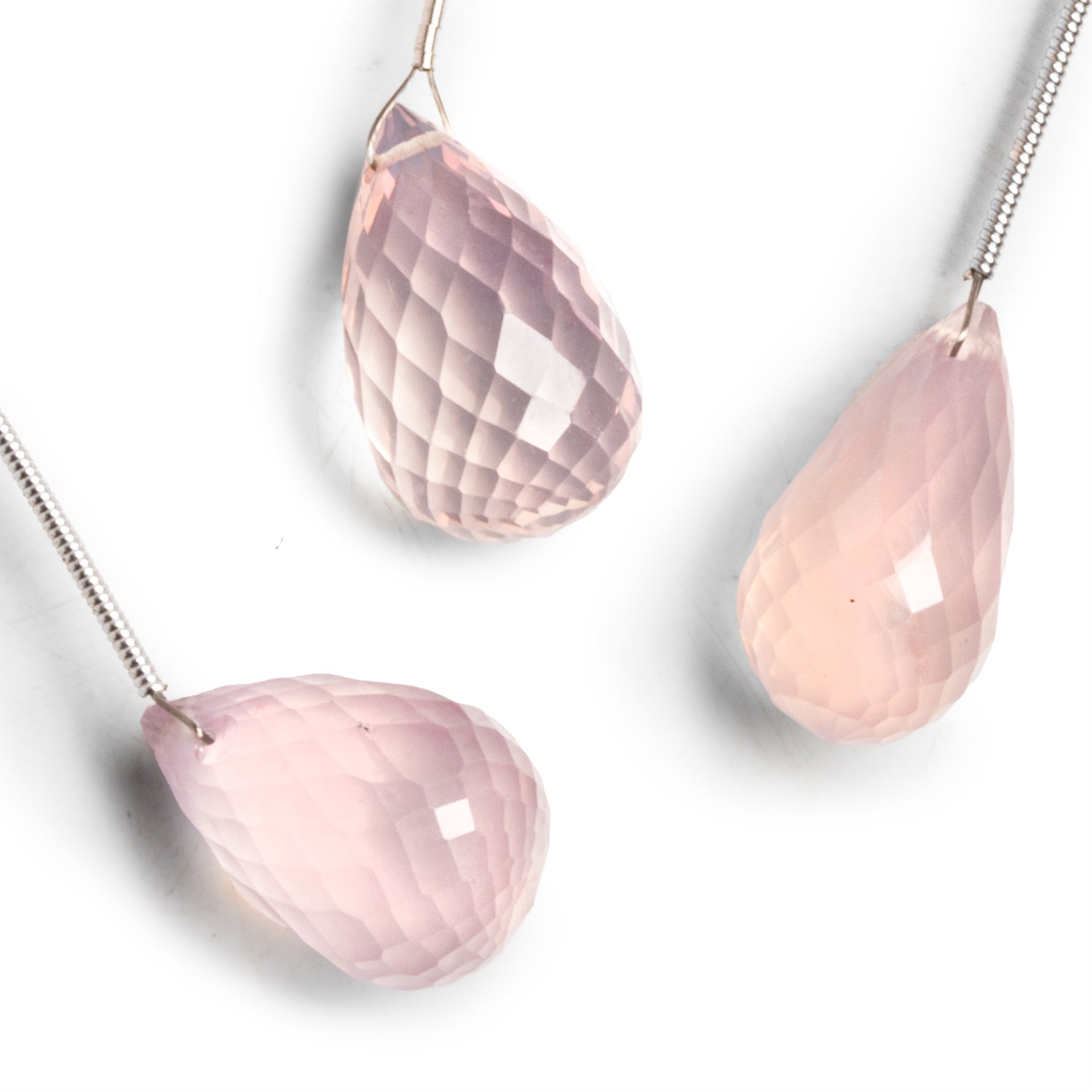 20x12mm Rose Quartz Faceted Teardrop Focal 1 Bead - The Bead Traders
