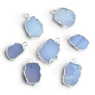20x12mm Silver Leafed Chalcedony Slice Pendant 1 Bead - The Bead Traders