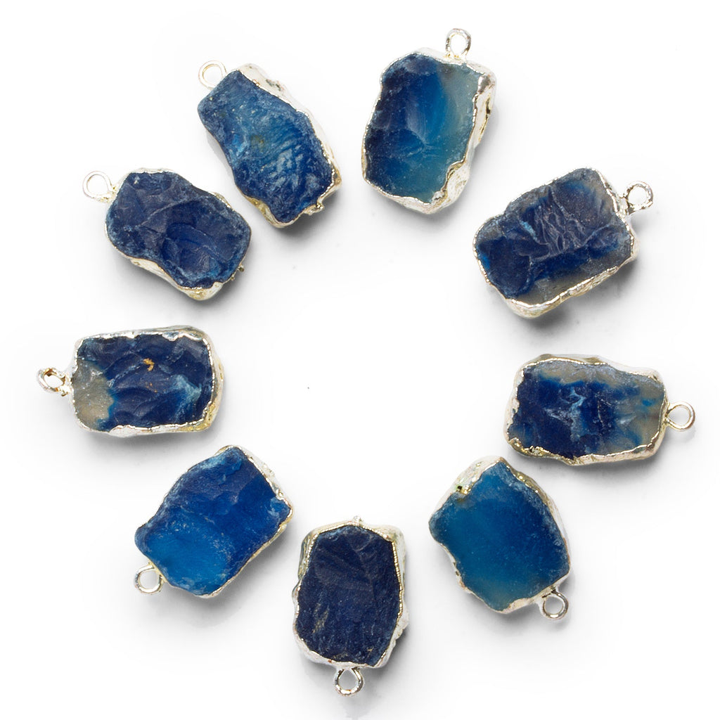 20x12mm Silver Leafed Hammer Faceted Agate Pendant 1 Bead - The Bead Traders