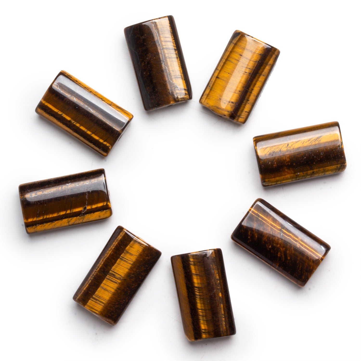 20x12mm Tiger's Eye Plain Rectangle Focal 1 Bead - The Bead Traders