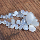 20x12mm Turkish Chalcedony Plain Pears 8 inch 48 beads - The Bead Traders