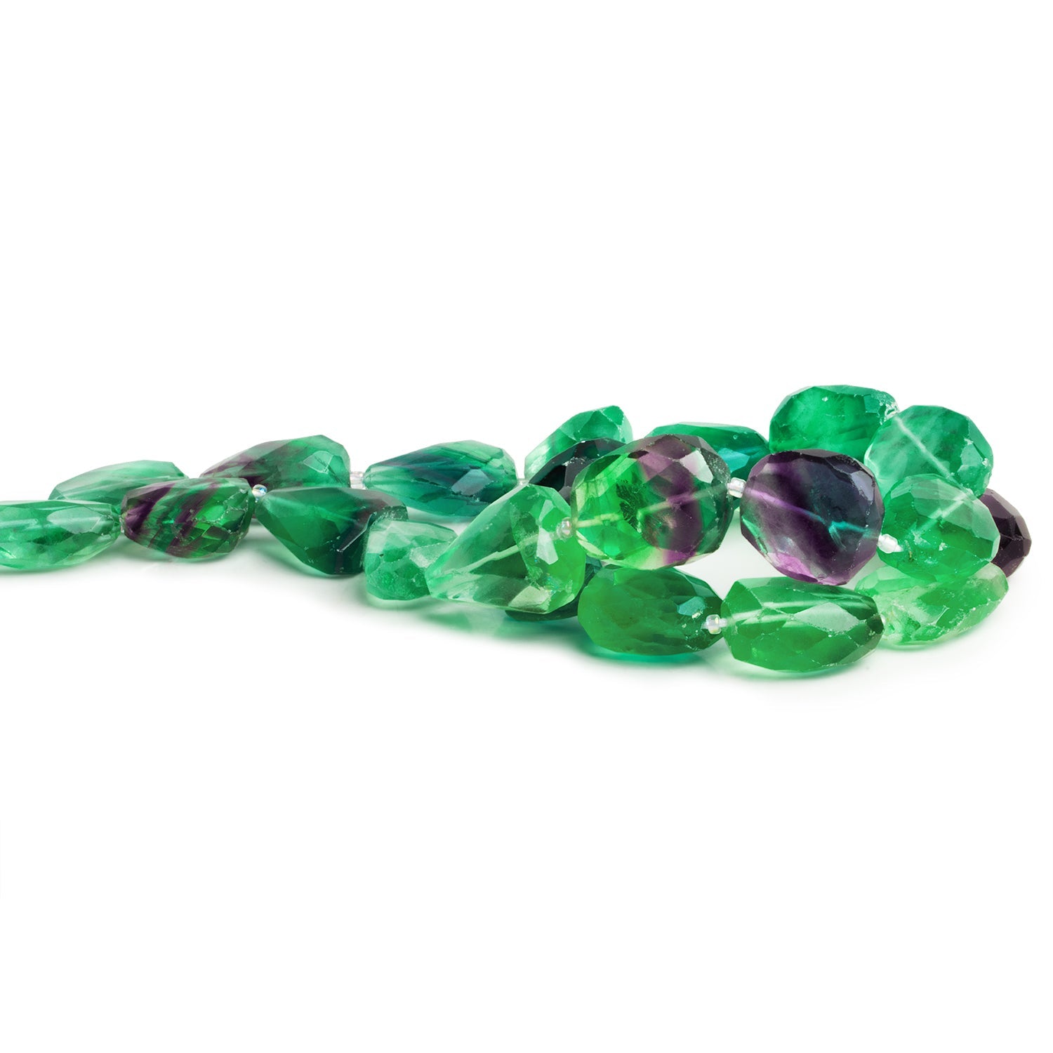 20x13mm Multicolor Fluorite Faceted Nuggets 20 inch 22 beads - The Bead Traders