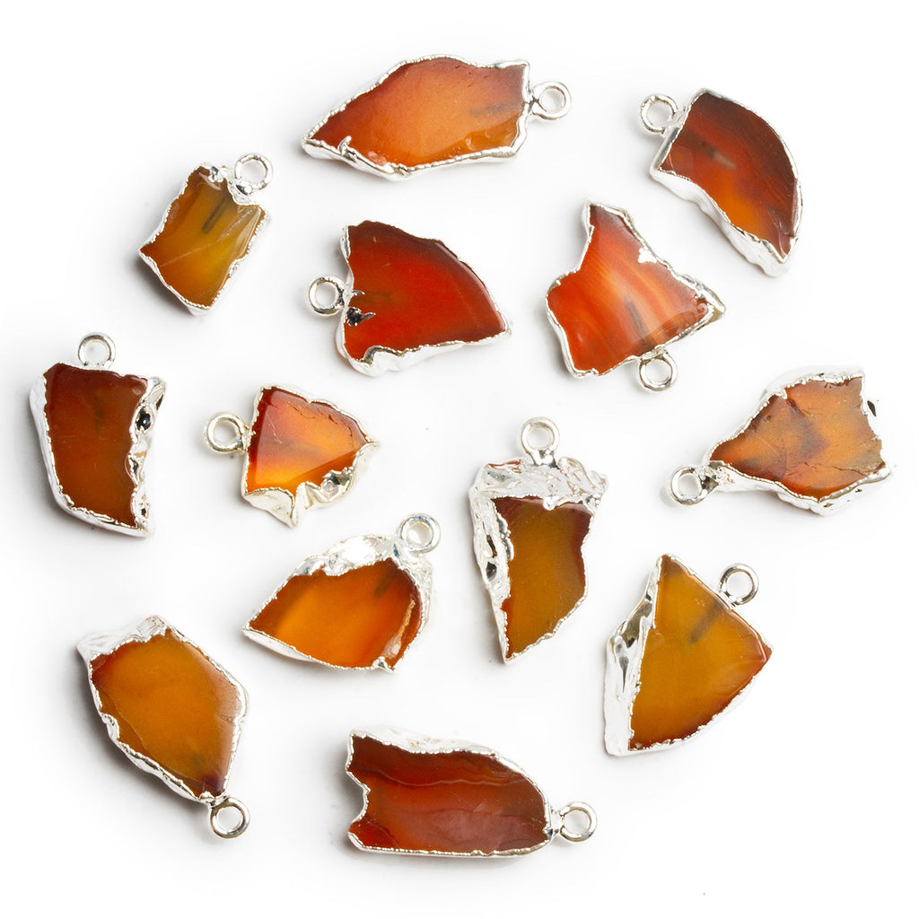 20x13mm Silver Leafed Agate Nugget Pendant 1 Bead - The Bead Traders